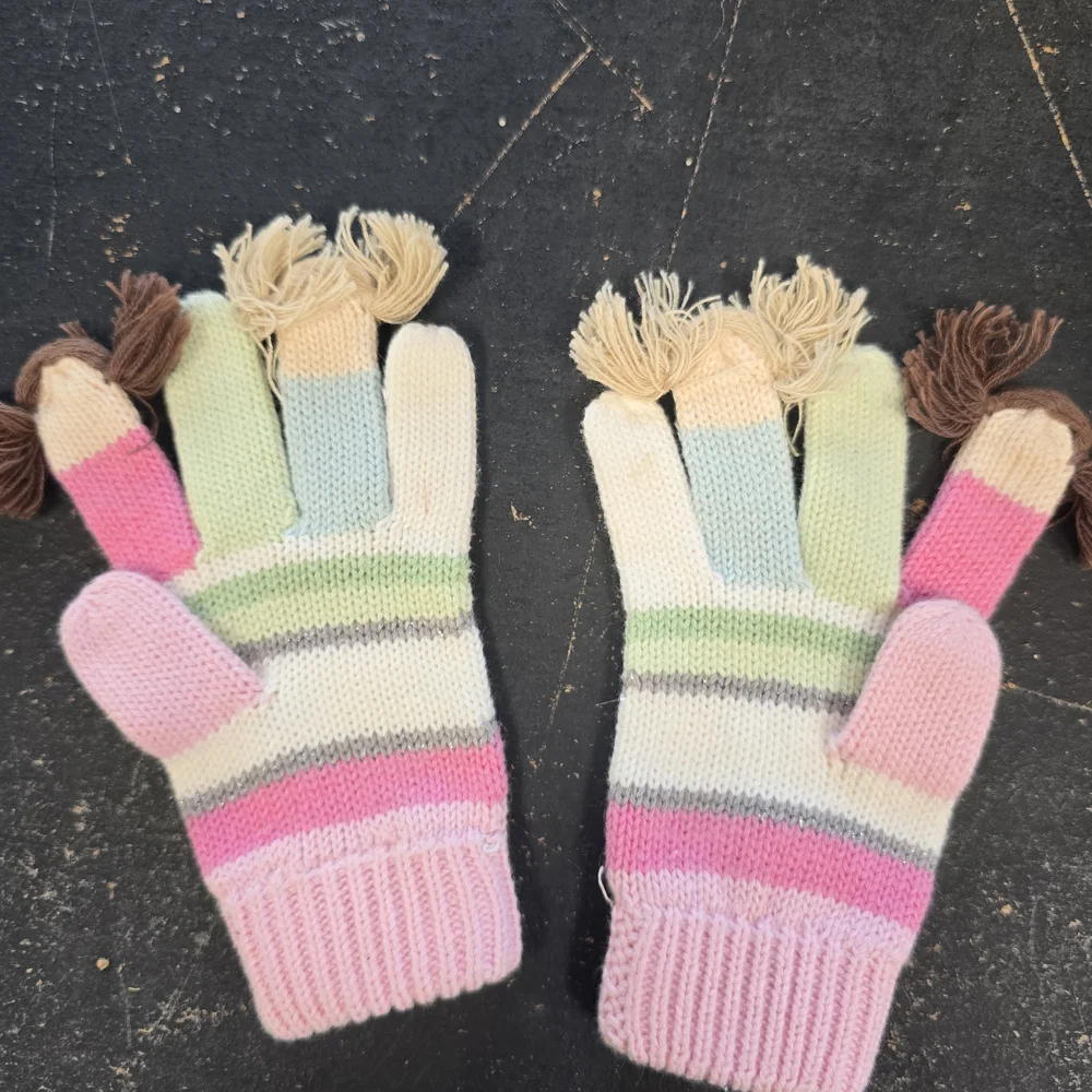 Knit Holiday Mittens Gymboree 2T - 3T Toddler Pink Snowman Cozy Cutie 2011